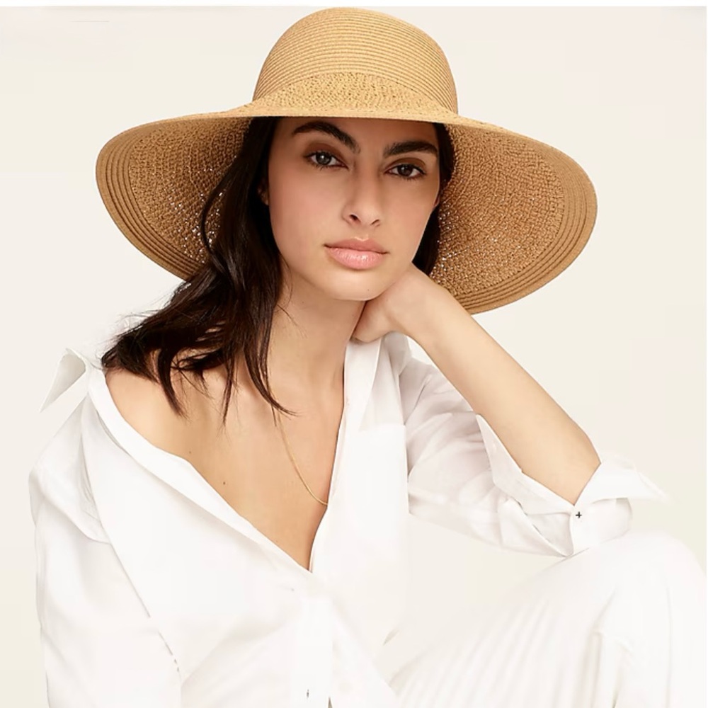 J. CREW, Textured Summer Straw Hat in Dusty Dune Color, NWT